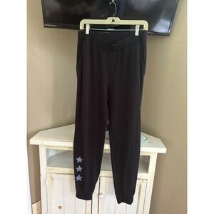 Pixie Lane Pixielane Black Jogger Sweat Pants w Blue Stars SOFT  XL EUC